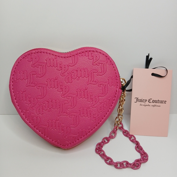 Juicy Couture Pink Flash Embosse 'Can't Tame Her' Heart Zip Around NWT - Picture 2 of 7